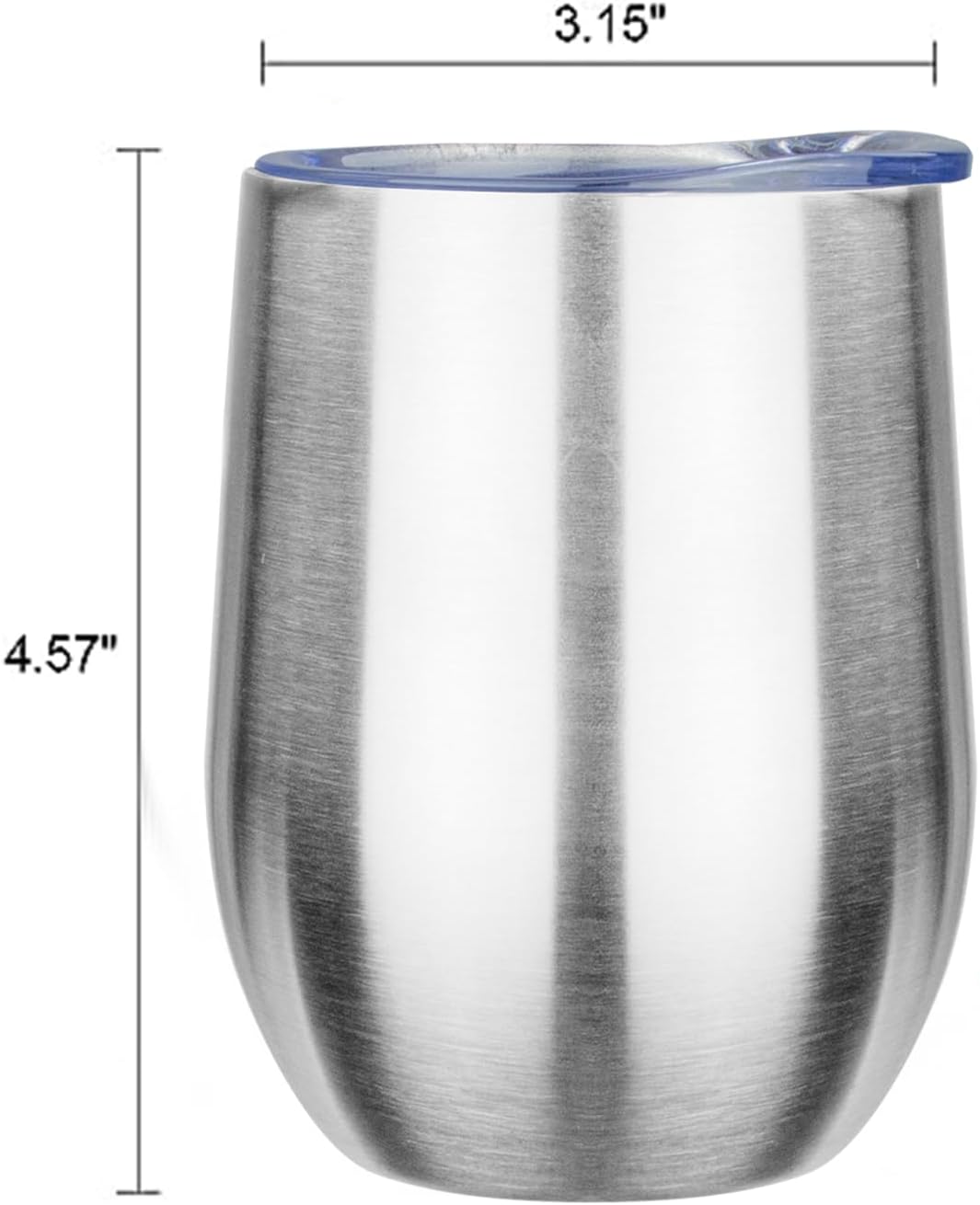 MEZMUT 12 Oz Insulated Wine Tumbler with Lid Double Wall Vacuum Stainless Steel Wine Glass Coffee Mug Insulated Tumbler Cup for Champaign, Cocktail, Beer (Black, 1 Pack)