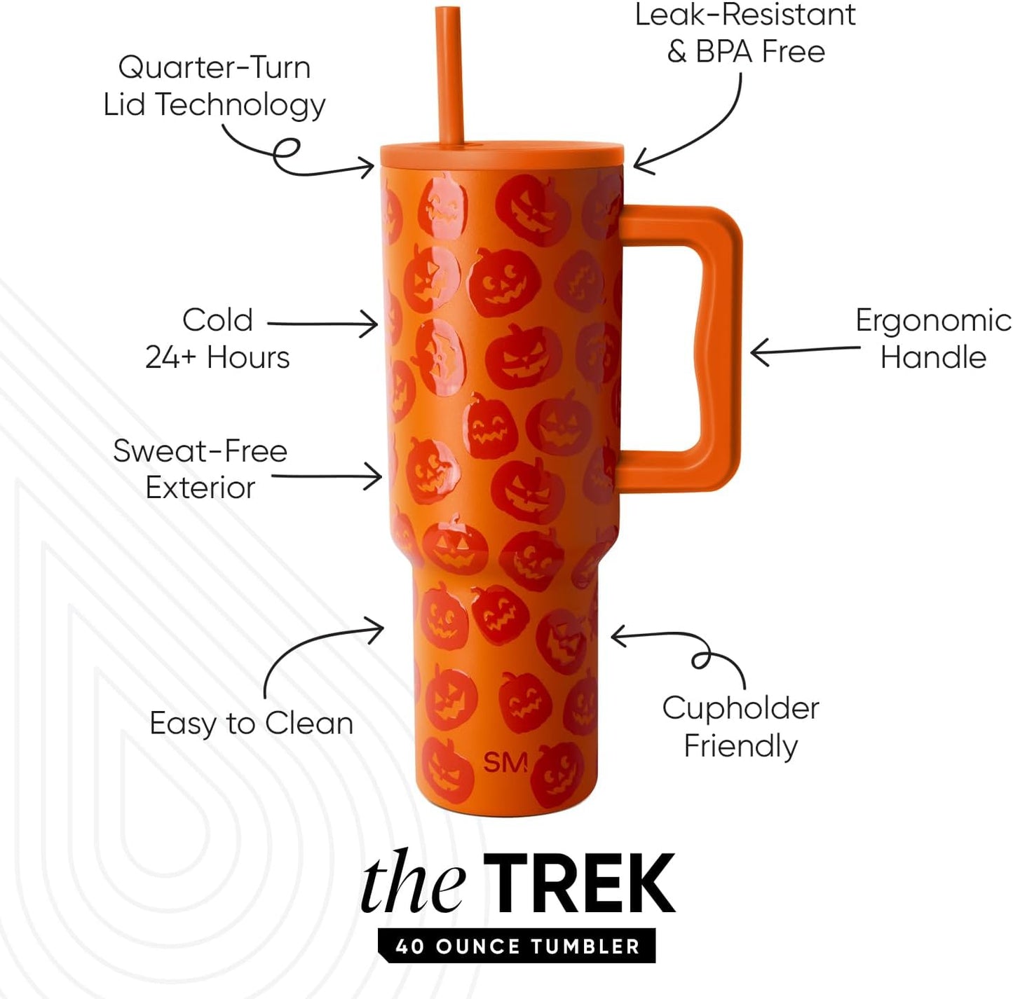Simple Modern Halloween Signature Voyager | 16oz Travel Coffee Mug Tumbler with 360° Lid | Gifts for Women Men | Ceramic-Lined Insulated Stainless Steel Cold Brew Iced Coffee Cup | Spooky Mix