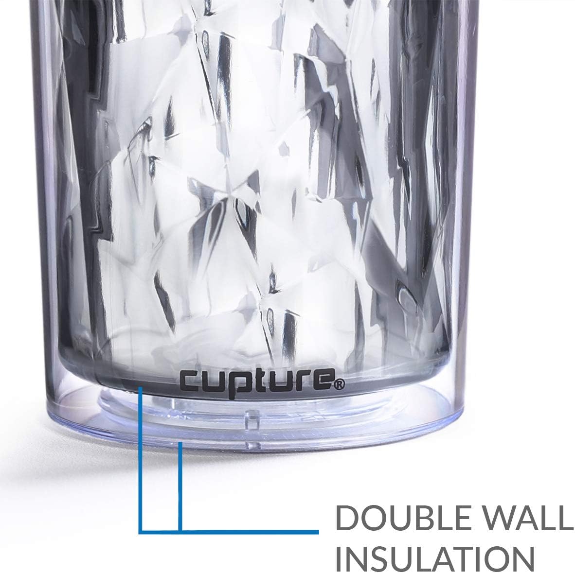 Cupture Crystal Click & Seal Shake Tumbler Cup for Hot or Cold Drinks - 22 oz (Black Diamond)