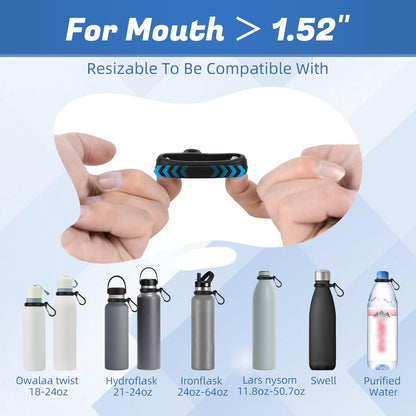 Water Bottle Clip with Carabiner, Compatible with Owala Freesip Twist 18oz/24oz, Durable Silicone Small Mouth Secure Hanging Water Bottle Holder Handle for Outdoor Hiking, Climbing, Camping