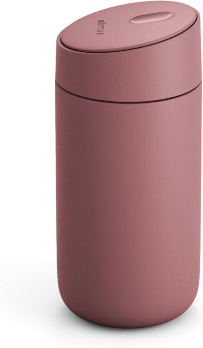 Fellow 12 oz Carter Slide Travel Mug – One-Handed Slide Lid, Vacuum Insulated Stainless Steel Tumbler with Ceramic Interior for Hot and Cold Drinks, Leak-Proof and Dishwasher Safe, Hazy Blue