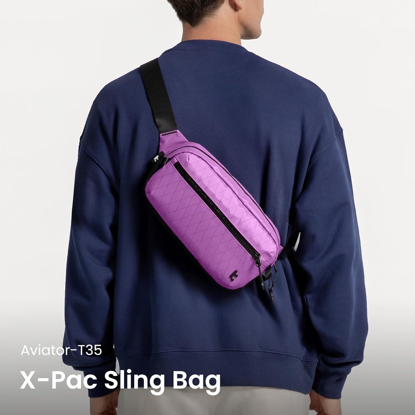 tomtoc 3.5L Sling Bag with RFID Blocking, Crossbody Bag Chest Shoulder Pack for Men and Women, Water-resistant Lightweight Casual Waist Fanny Pack for Travel/Daily Use