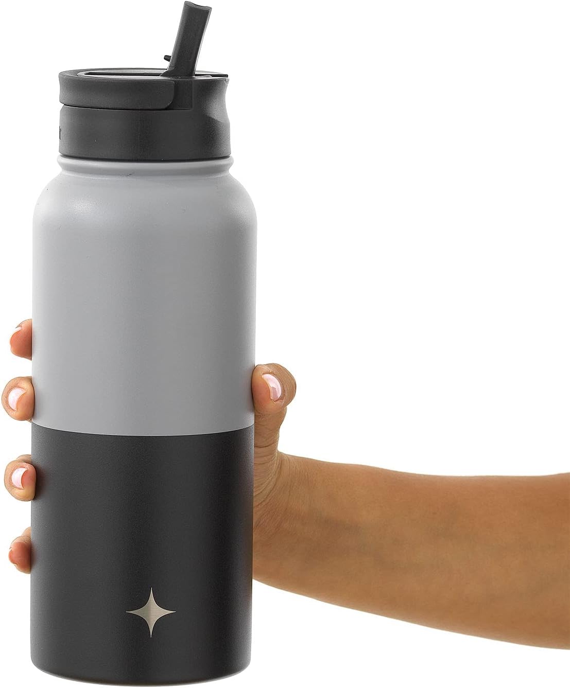 JoyJolt Triple Insulated Water Bottle with Straw Lid AND Flip Lid! 22oz Water Bottle, 12 Hour Hot/Cold Vacuum Insulated Stainless Steel Water Bottle. BPA-Free Leakproof Water Bottles - Thermos Bottle