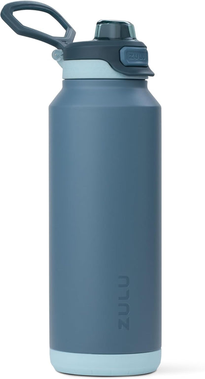 ZULU Powerfill Pro 32oz Stainless Steel Water Bottle with Quick Fill Lid, Triple Walled Vacuum Insulated Metal, Leak Proof Locking Lid, Sip and Chug, Reusable BPA Free, High Tide