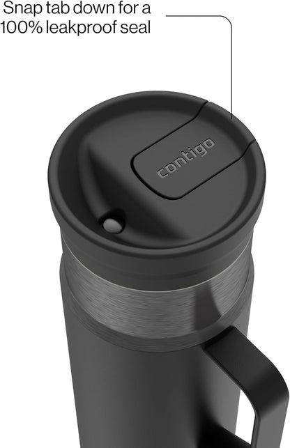 Contigo SnapSeal 30 oz Stainless Steel Vacuum-Insulated Tumbler with Handle & Reusable Straw, Leakproof AutoClose Lid, Cup Holder Friendly, BPA-Free & Lead-Free, Dishwasher Safe
