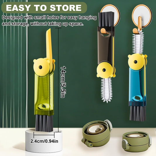 3 in 1 Cup Lid Cleaning Brush, Portable Cup Cleaner Brush, New Water Bottle Lid Cleaner Brush, Multifunctional Cleaning Brush - Home Kitchen Cleaning Tools for Tight Spaces & Bottle Gaps, 3 PCS