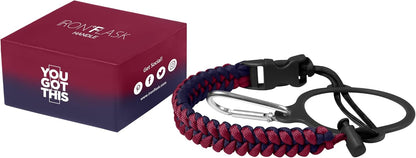 IRON °FLASK Paracord Handle - Fits Wide Mouth Water Bottles - Durable Carrier, Secure Accessories, Survival Strap Cord, Safety Ring, and Carabiner - Seven Core Paracord Bracelet