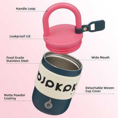BJPKPK 13oz Insulated Stainless Steel Loop Tumbler With Lid And Handle Travel Coffee Mug Thermal Cup,Latte