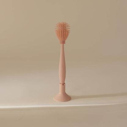 mushie Baby Bottle Brush | Soft Silicone with Suction Base (Shifting Sand)