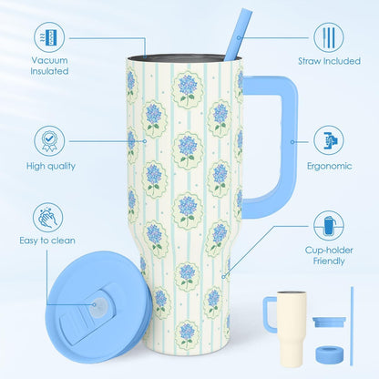 SANDJEST Pickleball 40oz Tumbler With Handle and Straw, Pickleball Queen Insulated Stainless Steel Travel Coffee Mug for Women Girls Players, Gift Idea for Birthday Christmas Mothers Day