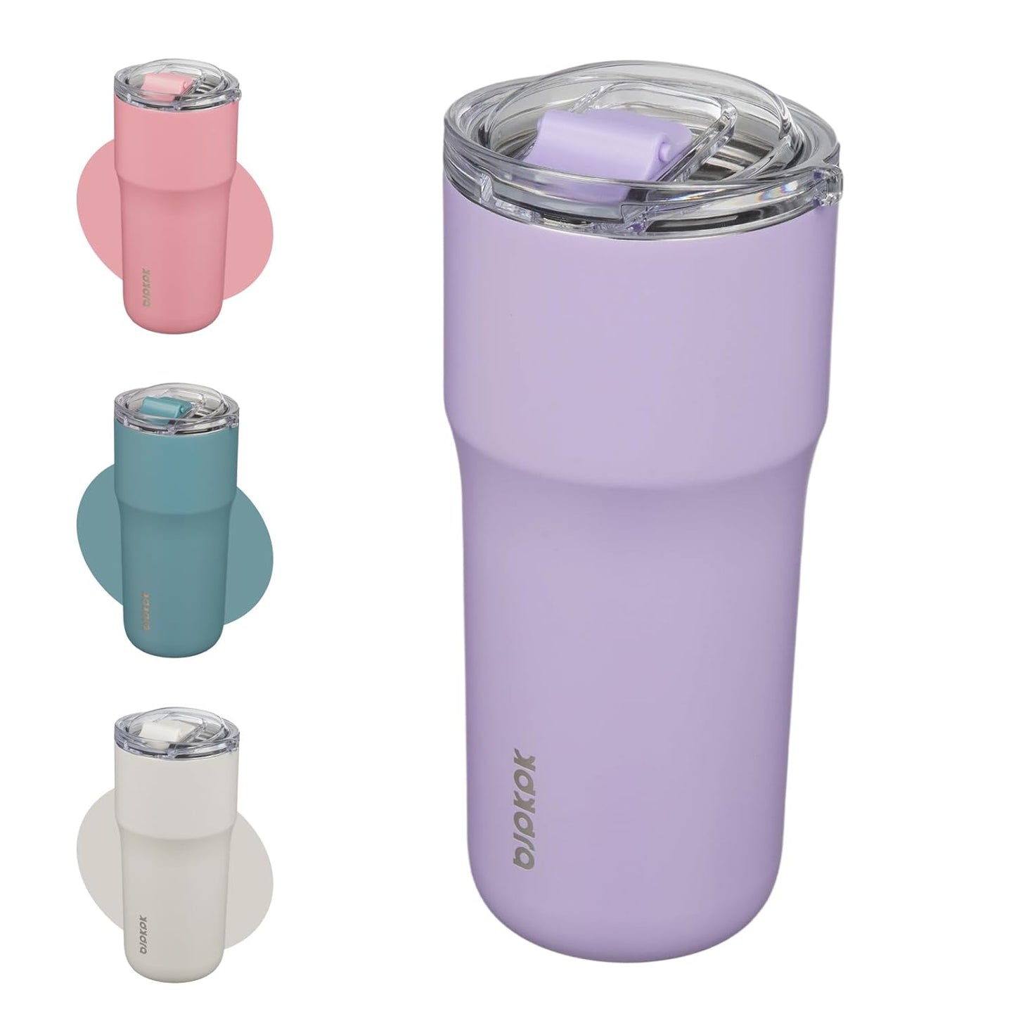 BJPKPK Insulated Tumbler,20oz Stainless Steel Tumbler with lid,Double Wall Travel Coffee Mug Thermal Cup,Keep Drinks Cold and Hot,Lavender