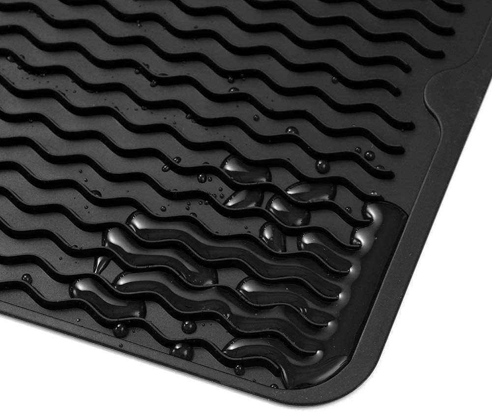 MicoYang Silicone Dish Drying Mat for Multiple Usage,Easy clean,Eco-friendly,Heat-resistant Silicone Mat for Kitchen Counter,Sink,Bar,Bottle,or Cup Green M 17 inches x 6 inches