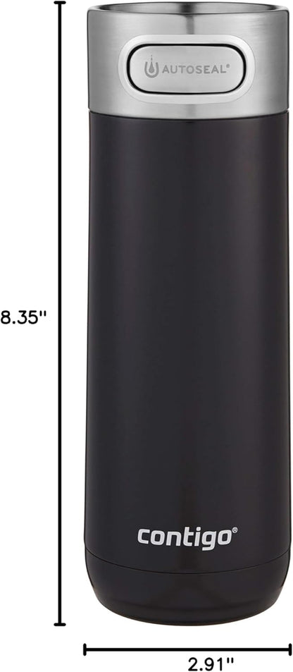 Contigo Luxe Vacuum-Insulated Stainless Steel Thermal Travel Mug 16 Ounces Stainless Steel