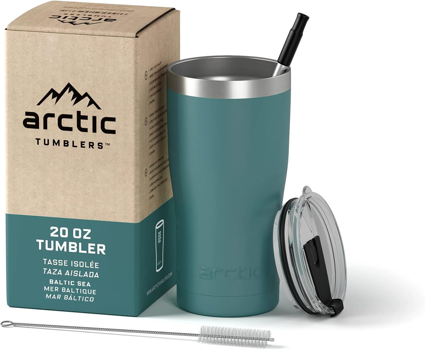 | 30 oz Tuscan Sun Insulated Tumbler with Straw & Cleaner - Retains Temperature up to 24hrs - Non-Spill Splash Proof Lid, Double Wall Vacuum Technology, BPA Free & Built to Last