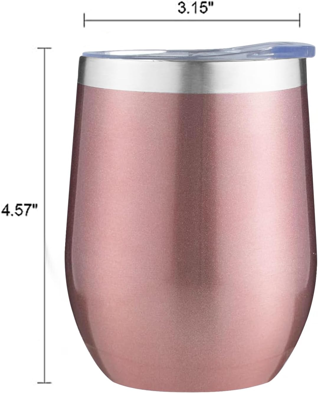 MEZMUT 12 Oz Insulated Wine Tumbler with Lid Double Wall Vacuum Stainless Steel Wine Glass Coffee Mug Insulated Tumbler Cup for Champaign, Cocktail, Beer (Black, 1 Pack)
