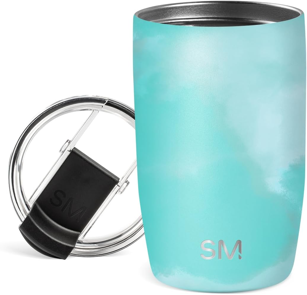 Simple Modern Voyager Tumbler with Flip Lid | Travel Coffee Mug | Insulated Stainless Steel Cold Brew Iced or Hot Coffee Cup | Gifts for Women Men Her Him | 16oz, Almond Birch