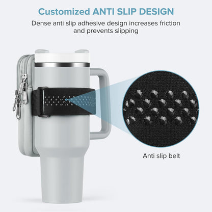 Water Bottle Pouch For Stanley Cup 40oz 30oz, Running Water Bottle Bag for Cards, Keys, Phone, Gym Accessories For Men Women, Travel Tumbler Mug Pouch Compatible With Stanley, Simple Modern