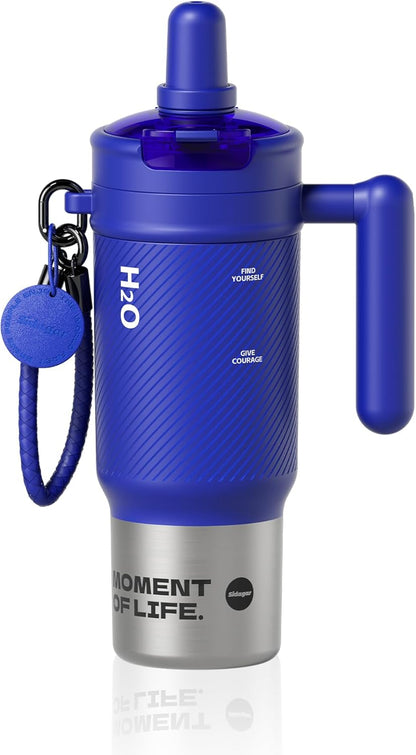 32 oz Insulated Tumbler with Handle and Straw - Premium 316 Stainless Steel Leak-Proof Water Bottle, Ideal for Gym, Office, Travel & Outdoors, BPA-Free Sports Mug - Retro Liberty White
