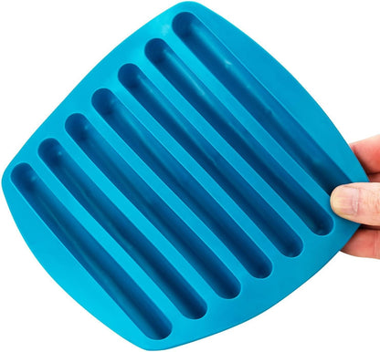 Cheer Collection Silicone Ice Stick Tray - Long Ice Cube Mold for Water Bottle Ice Stick - Easy Pop Out Water Bottle Ice Cube Tray -Thin Cylinder Ice Cube Mold for Sports and Water Bottles