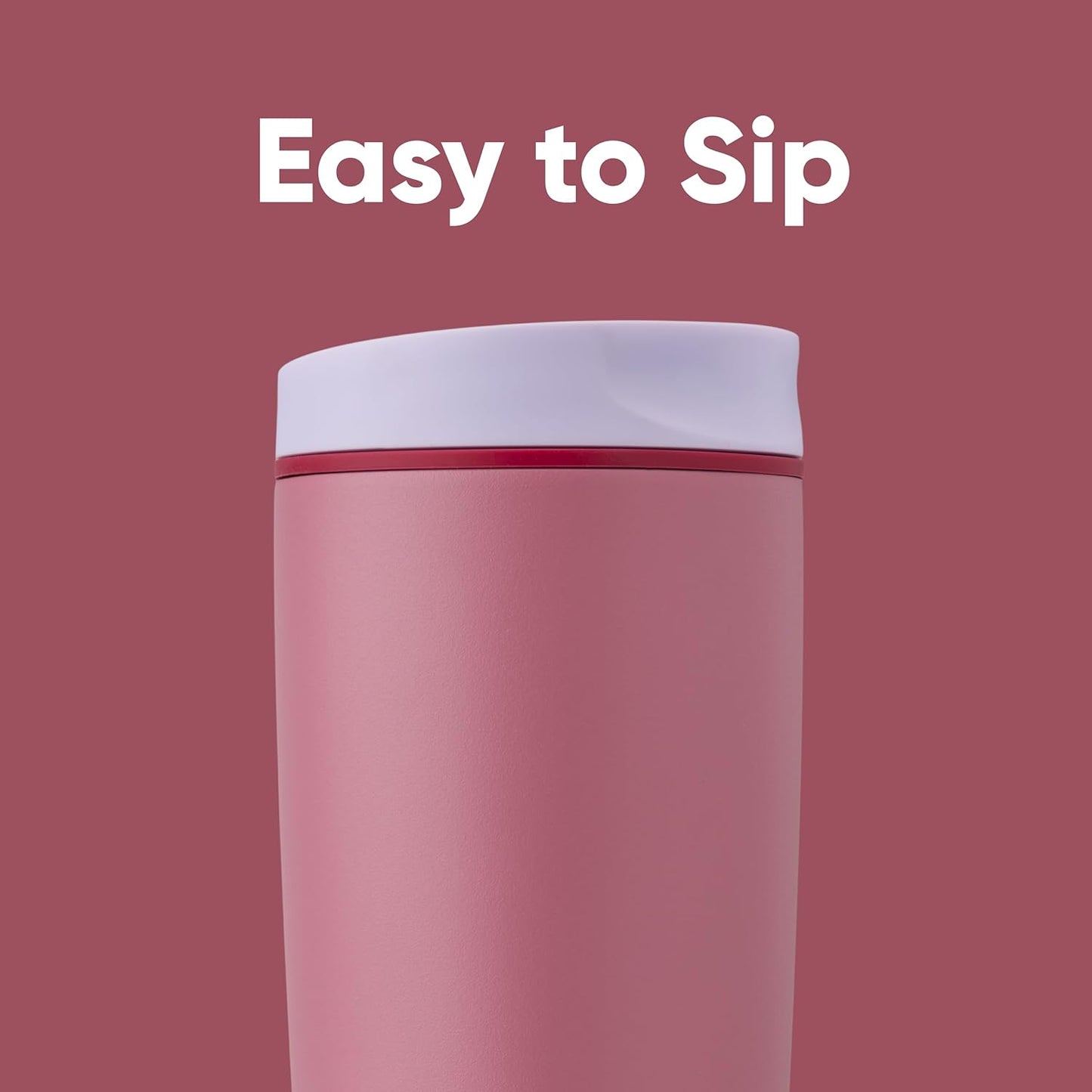 Owala SmoothSip Slider Insulated Stainless Steel Coffee Tumbler, Reusable Iced Coffee Cup, Hot Coffee Travel Mug, BPA Free 20 oz, Grey/Blue (High Dive)
