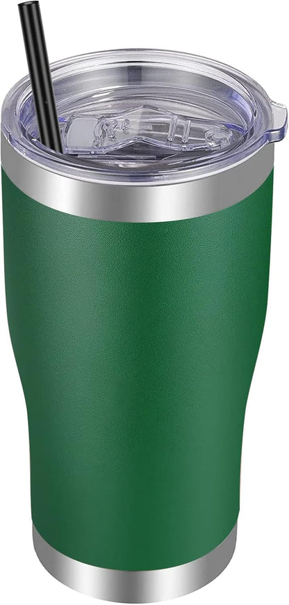 VEGOND 20oz Tumbler Stainless Steel Tumbler Cup with Lid And Straw Vacuum Insulated Double Wall Travel Coffee Mug(Orange 1 Pack)