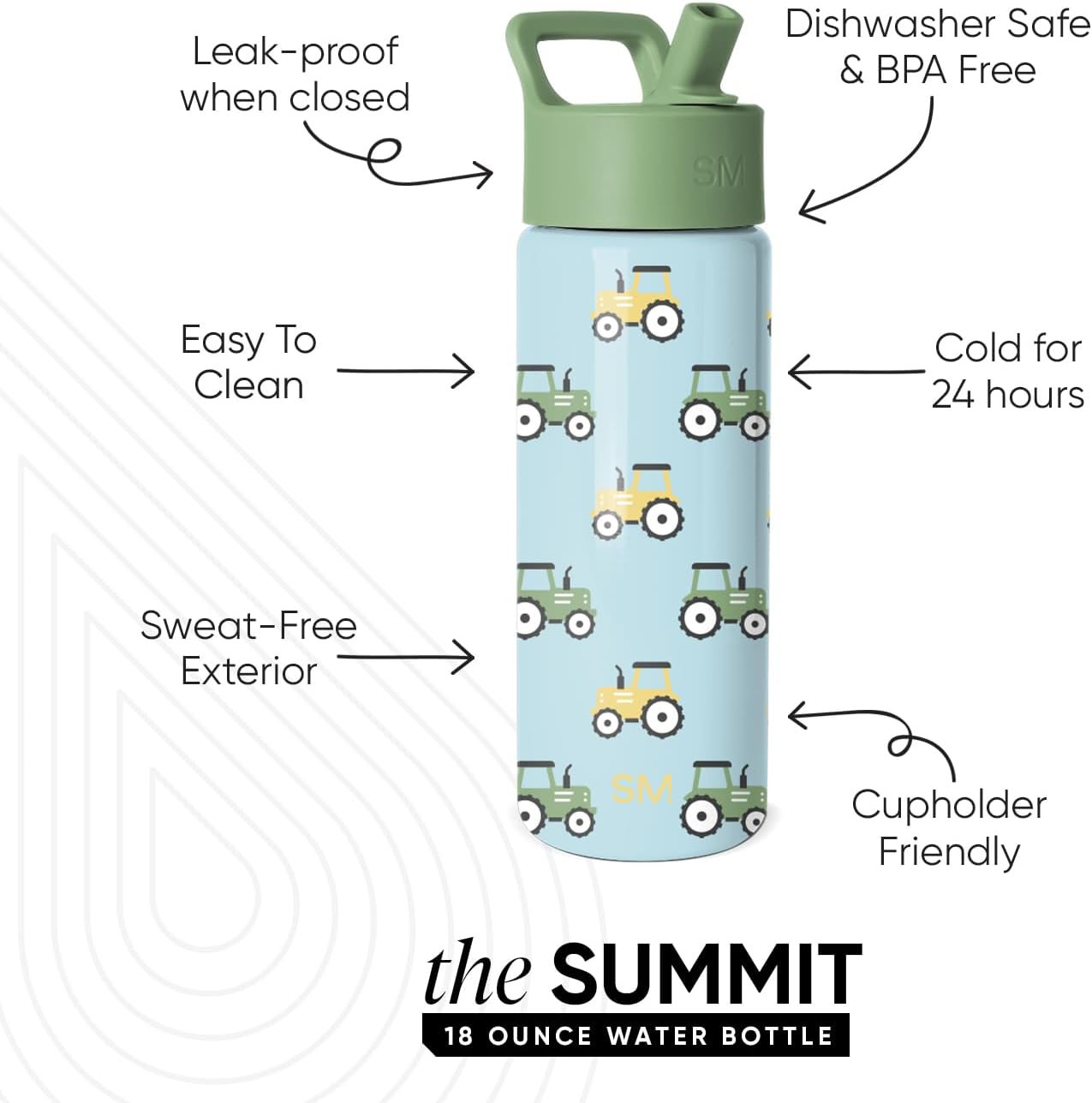 Simple Modern Kids Water Bottle with Straw Lid | 14oz Insulated Stainless Steel Kids Tumbler & Spill Proof Toddler Cup for School, Girls, Boys | Summit | Chloe Floral - Colors B