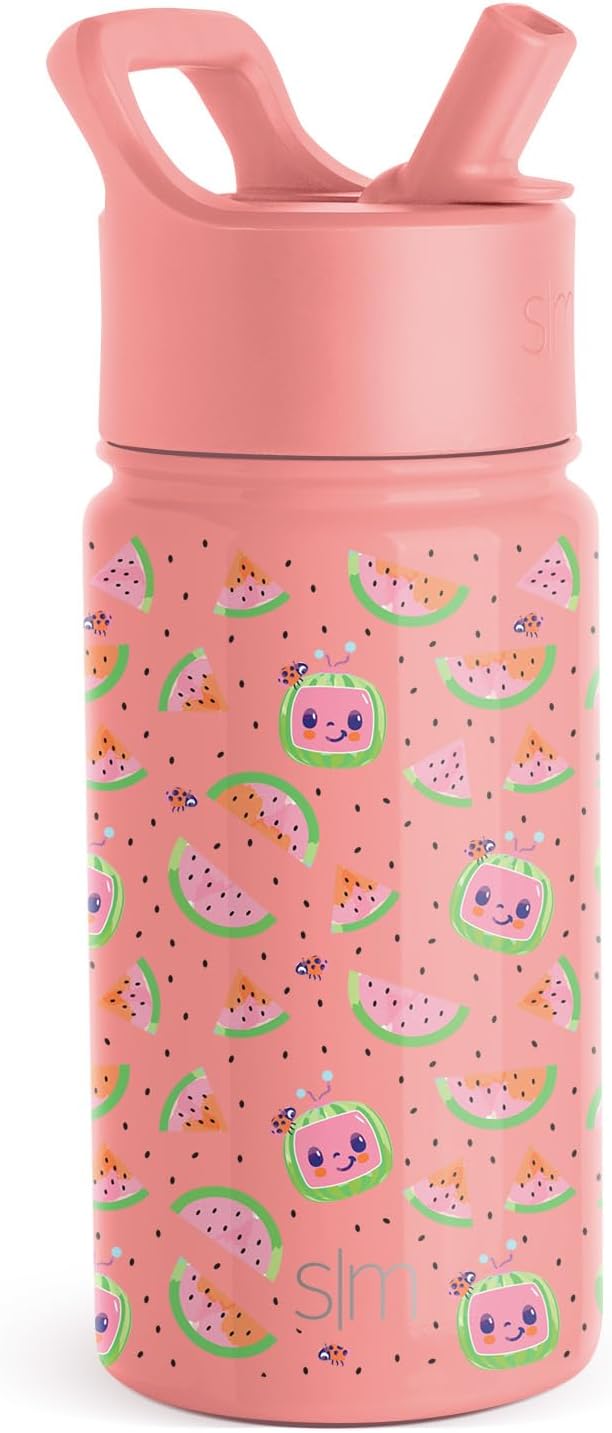 Simple Modern Kids Water Bottle with Straw Lid | 14oz Insulated Stainless Steel Kids Tumbler & Spill Proof Toddler Cup for School, Girls, Boys | Summit | Chloe Floral - Colors A