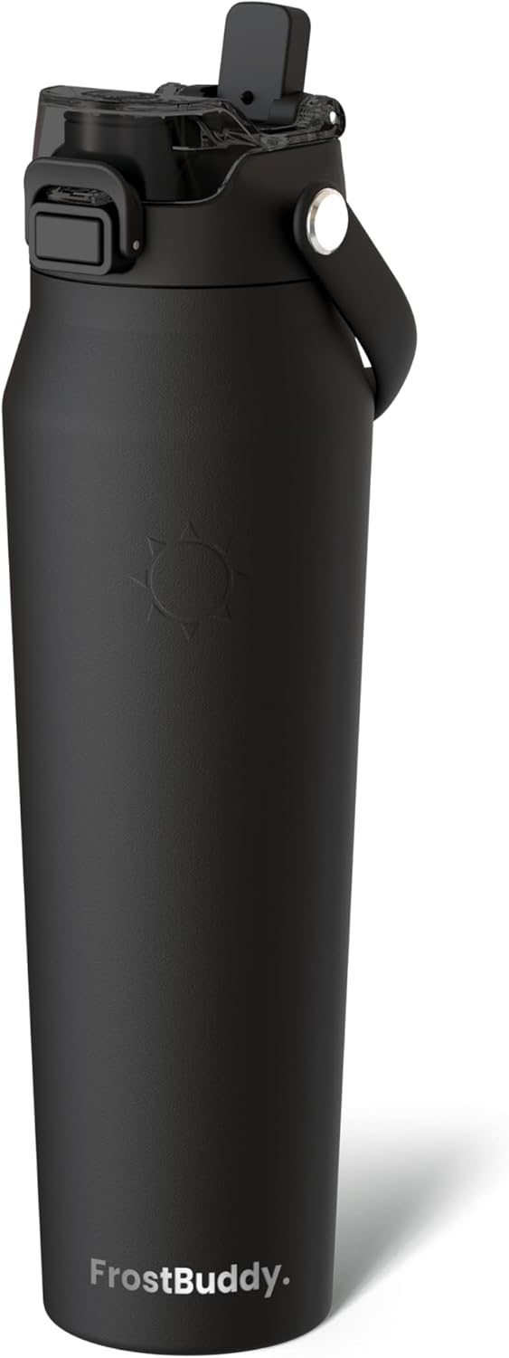 Frost Buddy 24oz Insulated Water Bottle with Straw & Chug Lid | Leak-Proof Stainless Steel | 24-Hours Cold | Sweat-Proof, Cup Holder Friendly | Ideal for Gym, Travel, Sports & Everyday Hydration - Colors B