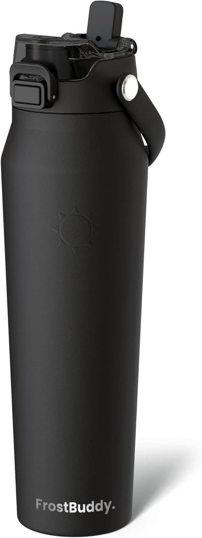 Frost Buddy 24oz Insulated Water Bottle with Straw & Chug Lid | Leak-Proof Stainless Steel | 24-Hours Cold | Sweat-Proof, Cup Holder Friendly | Ideal for Gym, Travel, Sports & Everyday Hydration - Colors B