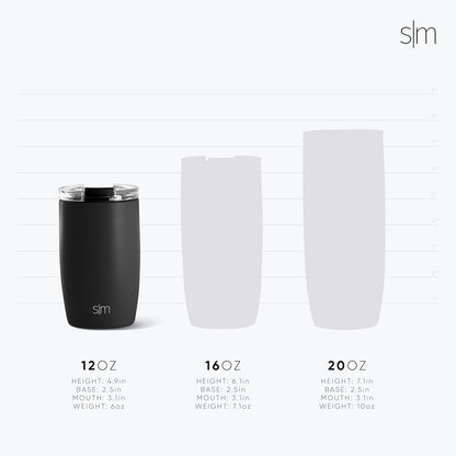 Simple Modern Voyager Tumbler with Flip Lid | Travel Coffee Mug | Insulated Stainless Steel Cold Brew Iced or Hot Coffee Cup | Gifts for Women Men Her Him | 16oz, Almond Birch