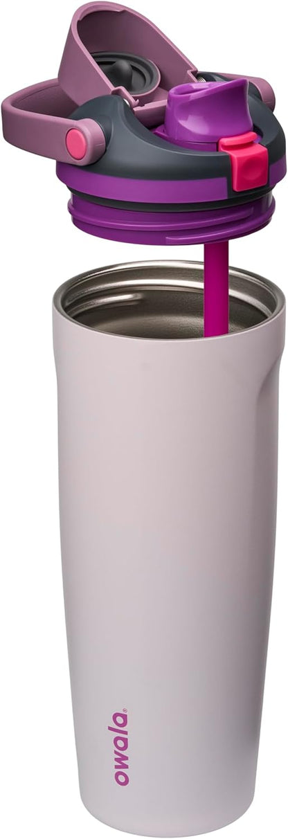 Owala FreeSip Sway Insulated Stainless Steel Water Bottle with Two-Way Spout, Built-In Straw and Bucket Handle, Made for Travel, School, and Sports, 30oz, BPA Free, Leak Proof, Daybreak