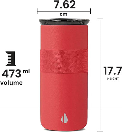 Elemental Artisan Insulated Tumbler, Triple Wall Coffee Travel Mug, Reusable Stainless Steel Coffee Tumbler with Ceramic Lid, Thermal Coffee Cups for Hot (6 Hrs) & Cold (18 Hrs), 16oz - Forest Green