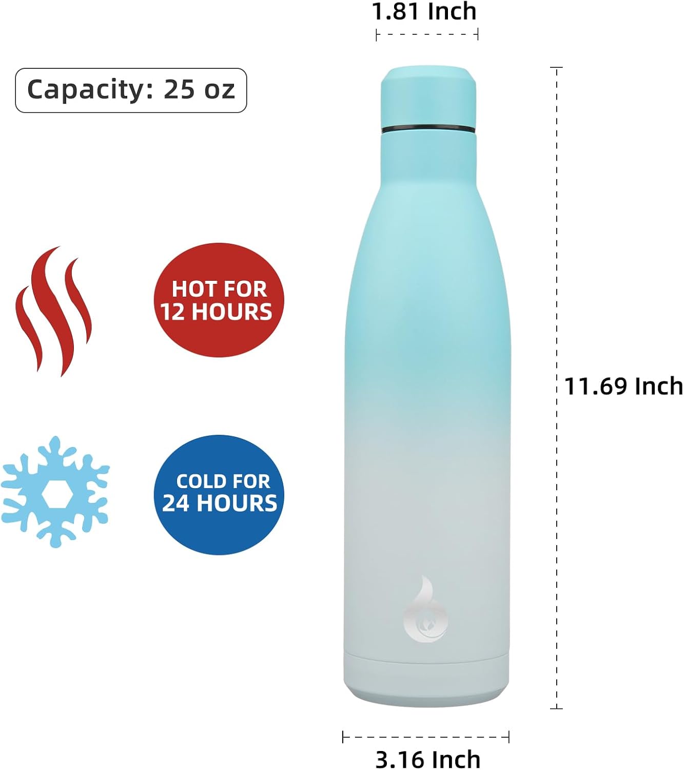 BJPKPK Insulated Water Bottle 12oz Small Stainless Steel Water Bottles Reusable Metal Thermal Keep Cold and Hot,Dreamy Purple - Colors B