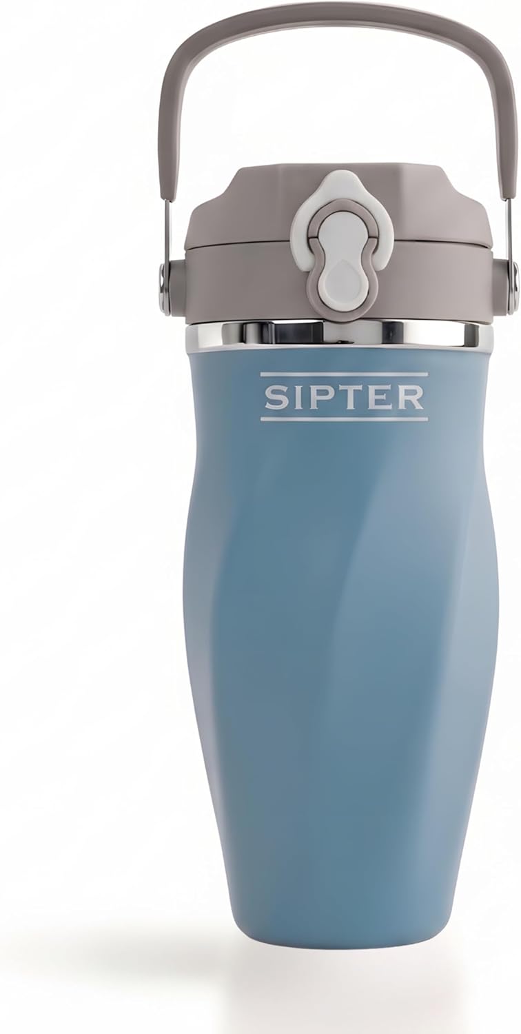 Earth Stone - 24oz Insulated Protein Shaker Bottle - Medical-Grade 316 Stainless Steel - Patent-Pending Clump-Free Design - Odor Proof & Leak-Proof Metal Blender Cup