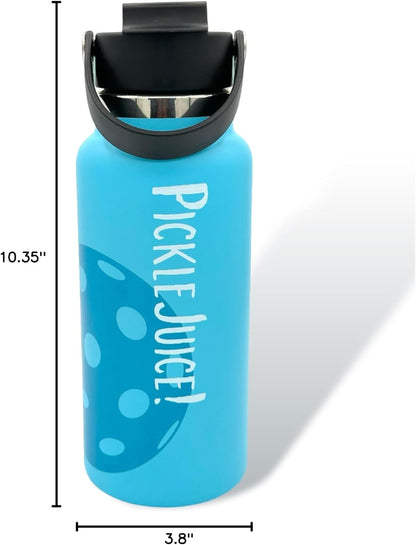 Maui Pickleball Co.™ Pickleball Water Bottle 32oz Insulated Stainless Steel Water Bottle PickleBall Accessories Pickleball Gifts Sip/Swig Lid with Carry Handle