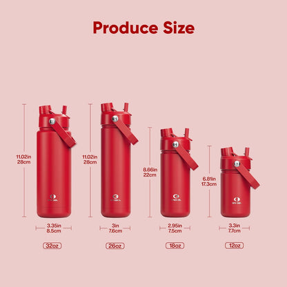 ENCOOL Insulated Water Bottle with Straw Stainless Steel Water Bottle, Leak-Proof, BPA-Free, Double Wall Vacuum Keeps Cold for 24 Hours for Sports, Travel, School (26 oz, Cotton Candy) - Colors B