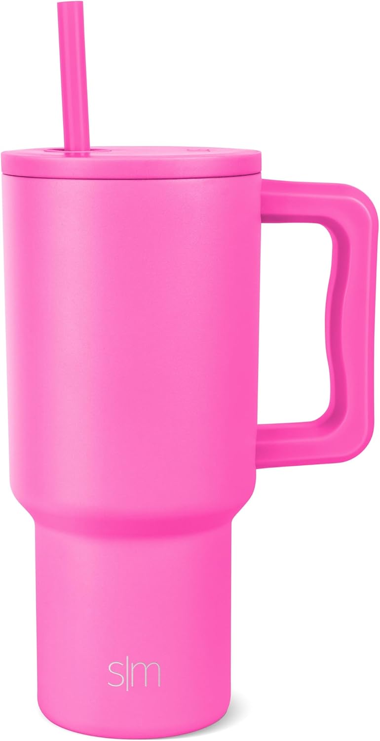 Simple Modern 40 oz Trek Tumbler with Handle and Straw Lid | Cup Holder Friendly Insulated Stainless Steel Travel Mug | Sea Glass Sage - Colors B