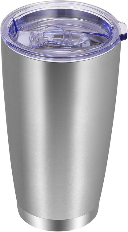 VEGOND 20oz Tumbler with Lid and Straw Stainless Steel Tumbler Cup Bulk Vacuum Insulated Double Wall Travel Coffee Mug Powder Coated Coffee Cup, Black, 12 Pack