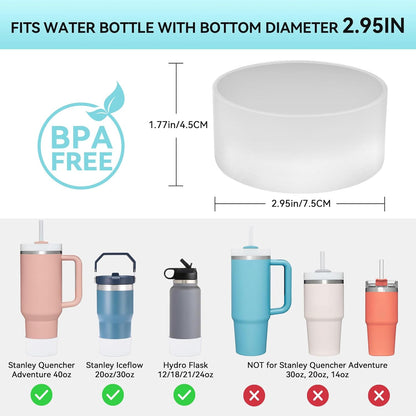 PICcircuit 2PCS for Stanley Boot, Silicone Bottom for Quencher Adventure 40oz 30oz IceFlow 20oz 30oz Bottle&for Hydroflask Tumbler 12-24oz for Stanley Cup Accessories Avoid Scratches&Noise