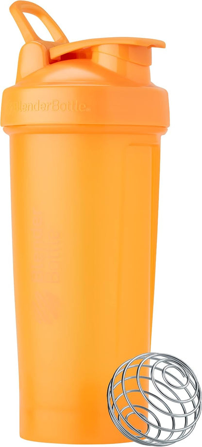BlenderBottle Classic V2 Shaker Bottle Perfect for Protein Shakes and Pre Workout, 20-Ounce, Clear/Black