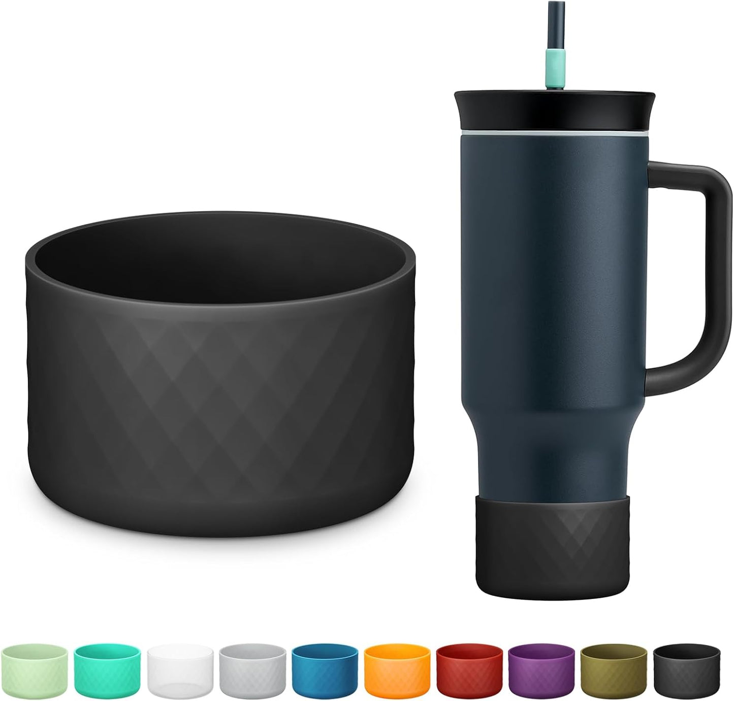 Silicone Boot for Owala 40 oz Tumbler with Handle, Anti-Slip Protective Sleeve for Stainless Steel Triple Layer Insulated Travel Tumbler Accessories