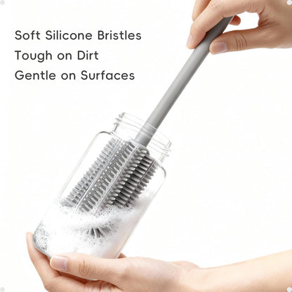 Silicone Cleaning Brush Kit,Water Bottle and Straw Cleaner Brush Set for Tumbler,Baby Bottle,Breast Pump Part,Nipple,Sippy Cup,Glass,Dishwasher Safe,BPA Free,3 Pcs