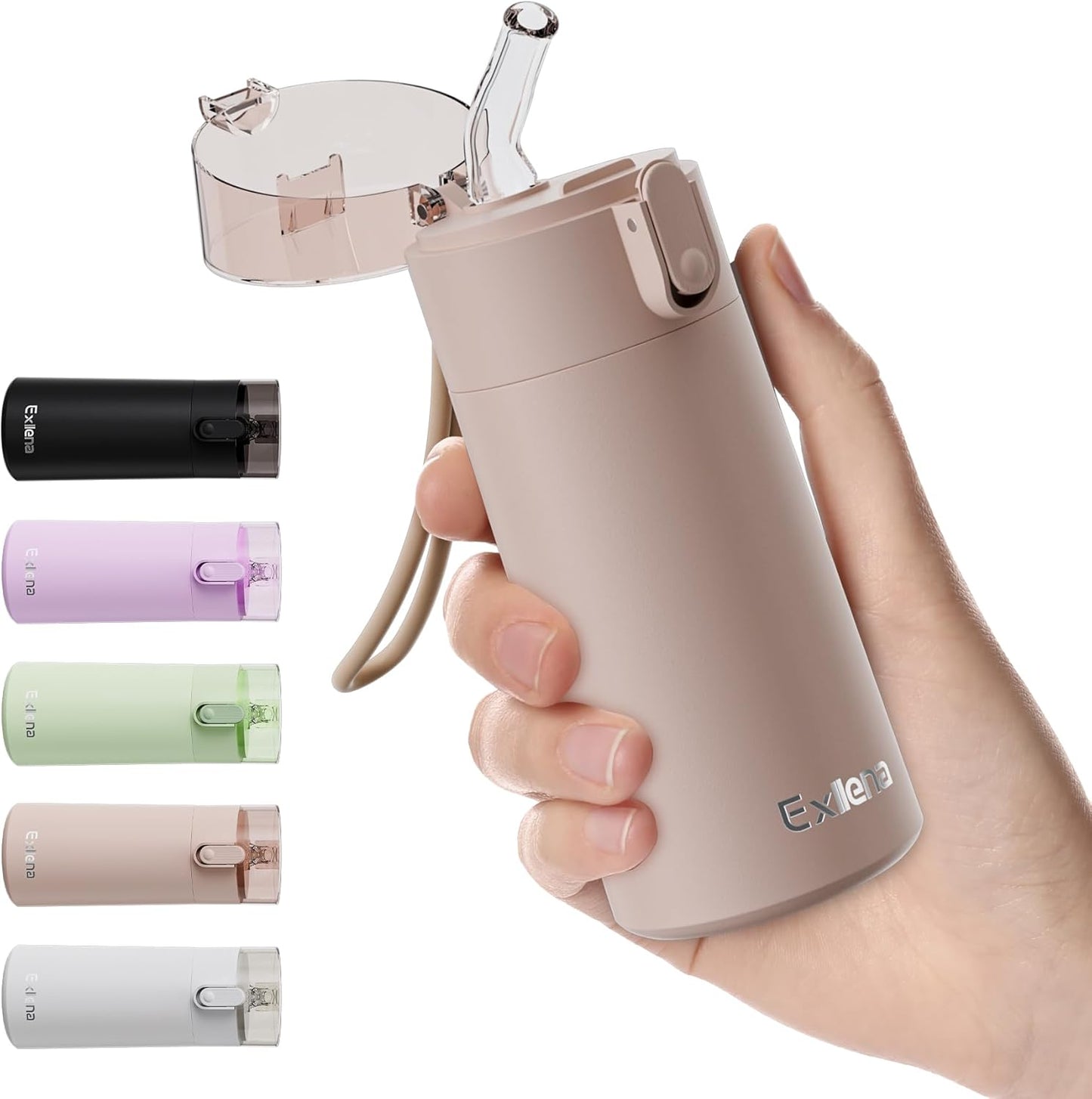 5oz Small Water Bottles with Straw, Mini Water Bottle with One-Hand Open Design, Leak-Proof Locking Lid for Hot&Cold Drinks, Small Travel Water Bottle - 100% Leakproof for School, Travel...(Mint)