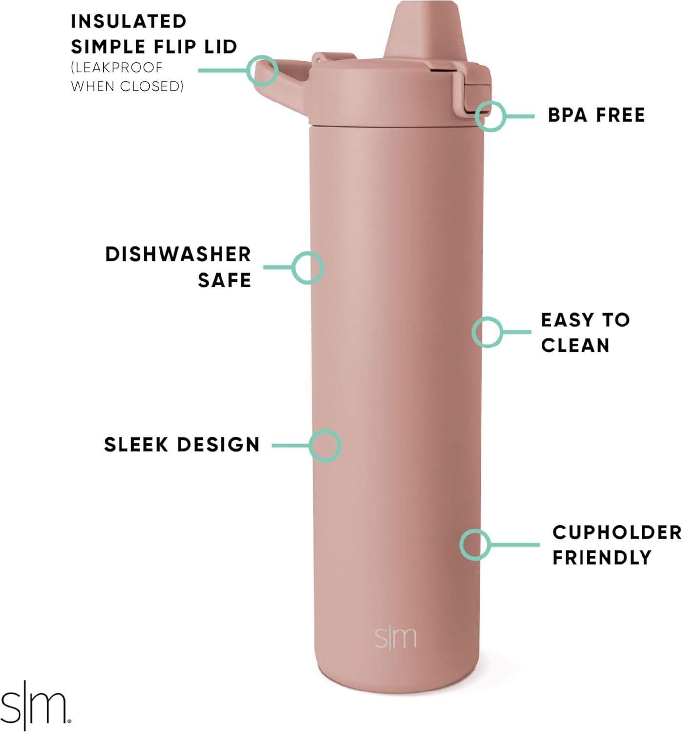 Simple Modern Filtered Water Bottle | Insulated Stainless-Steel Carbon Filter Travel Water Bottles | Reusable for Clean Drinking Water On The Go | 34oz, Sea Glass Sage