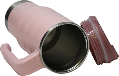 MIRA 24 oz Insulated Travel Mug - Stainless Steel Coffee Cup with Spill-Proof Flip Lid & Handle - Hot/Cold Car Tumbler - Marine