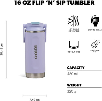 Igloo 20 oz Stainless Steel Tumbler | Sport Sipper Bottle | Thrift Pink