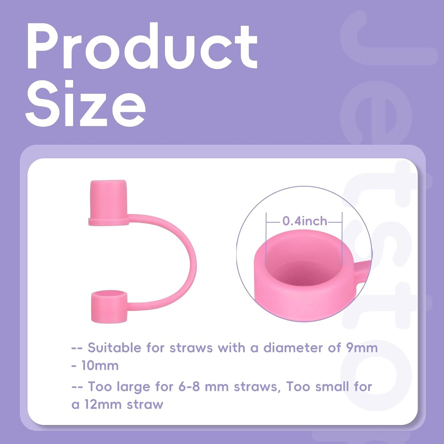 Jetstop Straw Cover Cap for Hydro flask tumblers - Dust Proof 10mm Silicone Stoppers compatible with Hydroflask Press-in Straw Lid