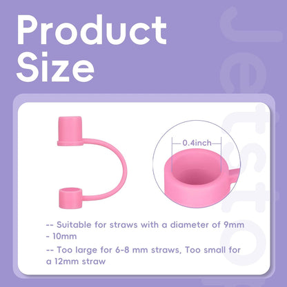 Jetstop Straw Cover Cap for Hydro flask tumblers - Dust Proof 10mm Silicone Stoppers compatible with Hydroflask Press-in Straw Lid