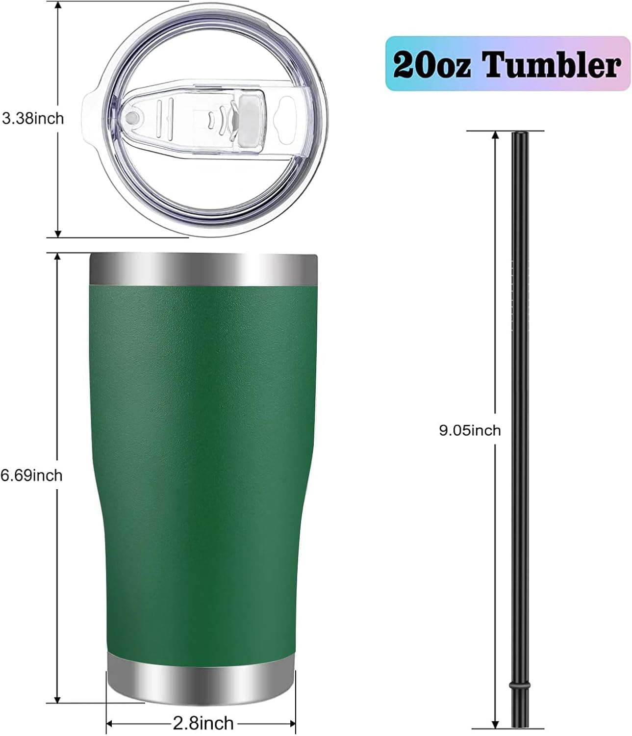 VEGOND 20oz Tumbler Stainless Steel Tumbler Cup with Lid And Straw Vacuum Insulated Double Wall Travel Coffee Mug(Orange 1 Pack)