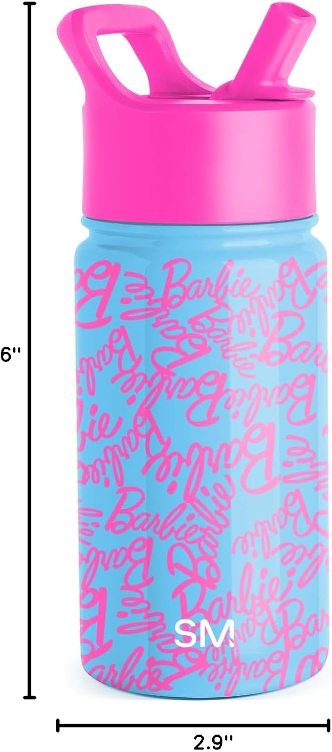 Simple Modern Disney Minnie Mouse Kids Water Bottle with Straw Lid | 14oz Insulated Stainless Steel Kids Tumbler & Spill Proof Toddler Cup for School, Girls, Boys | Summit | Minnie Mouse Fun - Colors B